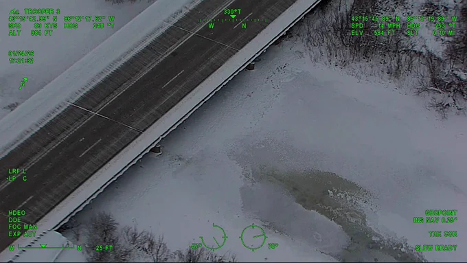 ice underneath bridge
