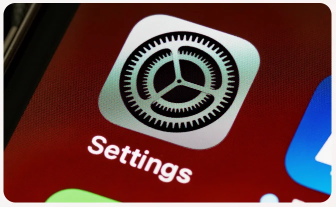 Phone screen showing a Settings application