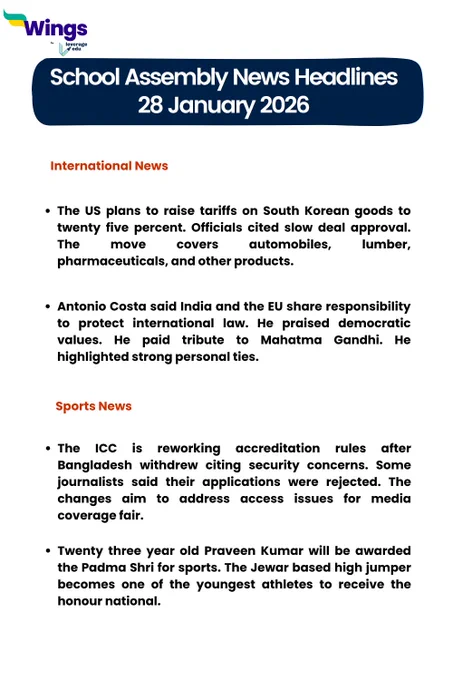 International and Sports News 28 January 2026