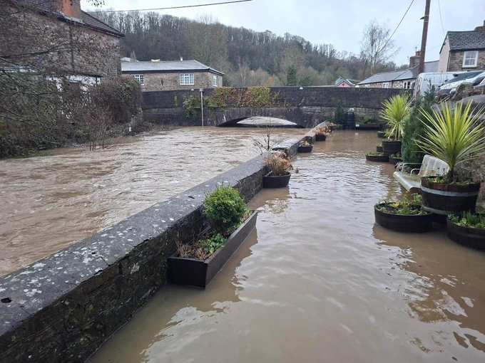 Flooding on the River Batherm, Bampton (from Bampton Community Notice Board, Facebook)