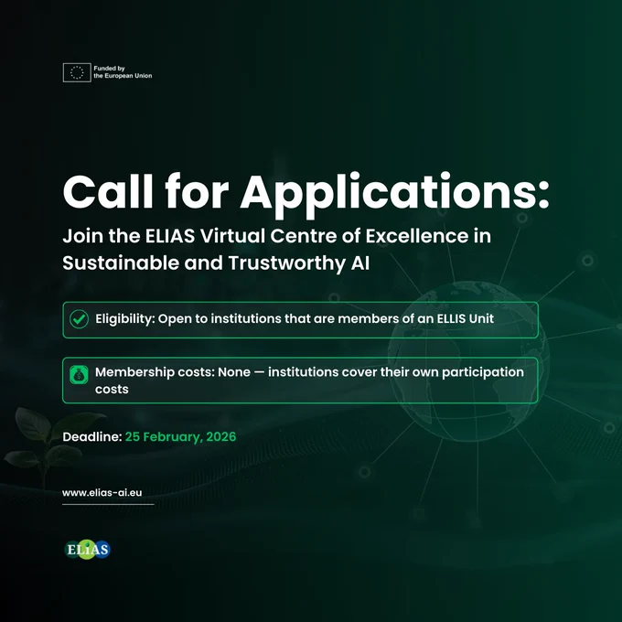 Call for applications to join the ELIAS Virtual Centre of Excellence