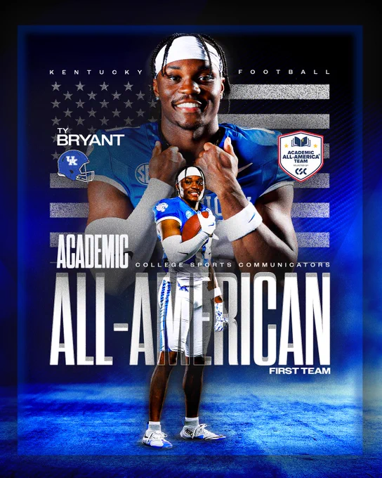 Ty Bryant is on the College Sports Communicators Academic All-American First Team. 