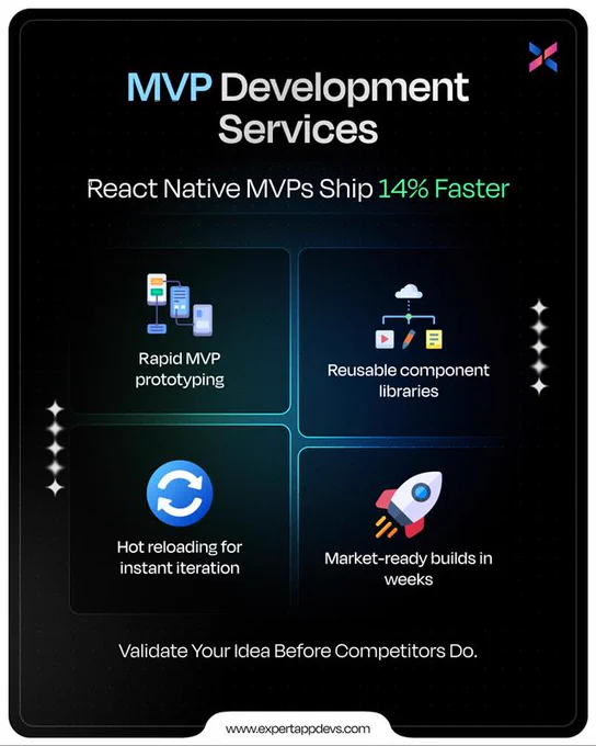React Native reduces MVP development time by an average of 14%, making it one of the fastest ways to validate new product ideas.

At Expert App Devs, our MVP Speed Services help founders move from concept to functional product in record time. We focus on efficient architecture, scalable code, and investor-ready builds so you can test, iterate, and launch without delays.

Ideal for Startups, Founders, and Early-Stage Product Teams.

Launch your MVP next month.
Website: www.expertappdevs.com
Email: sales@expertappdevs.com
Phone:  91 701-616-6822
WhatsApp: https://wa.me/7016166822

#MVP #Startup #ReactNative #ExpertAppDevs #ProductLaunch #Entrepreneurship #MobileAppDevelopment #Offshore #AppDevelopers #Remote #Dedicated #Developer #MVPDevelopment #SpeedToMarket #Founders #TechStartups #Innovation
