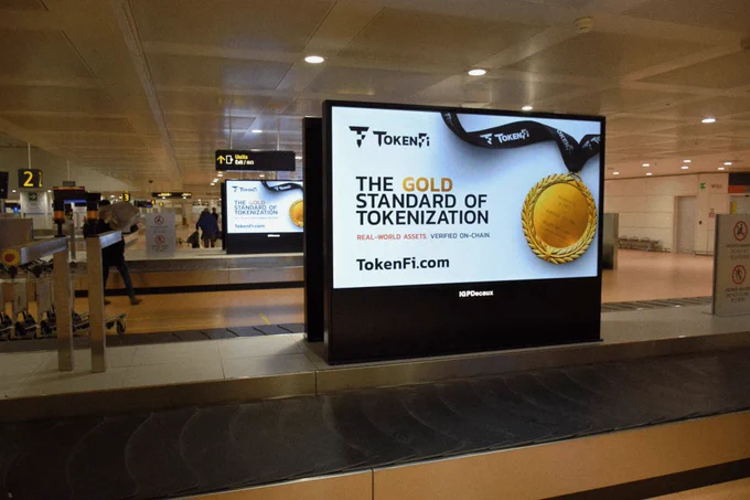 A first look at TokenFi's arrivals takeover at Venice Marco Polo Airport. 🌍👇