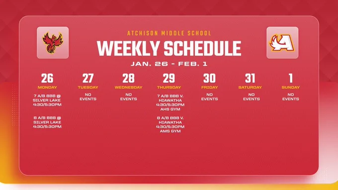 AMS WEEKLY SCHEDULE - 2025-26 9035786