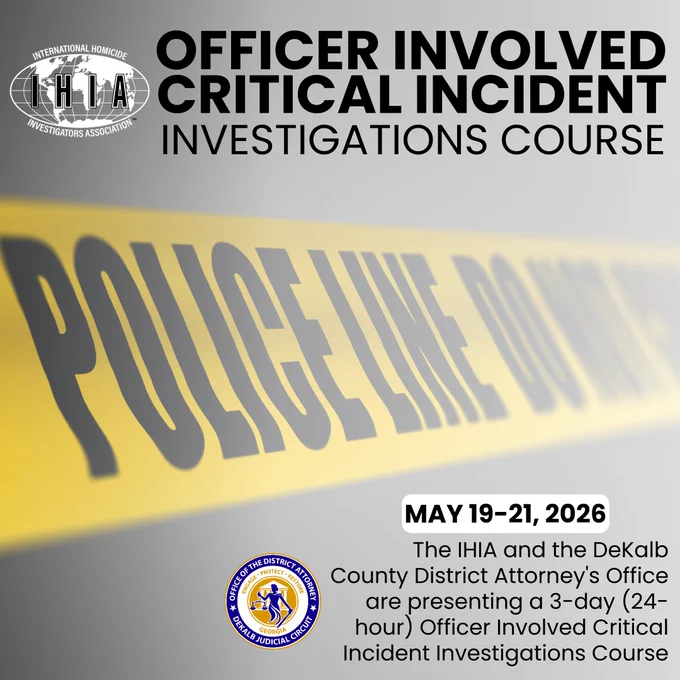 IHIA Officer Involved Critical Incident Investigations Course Graphic