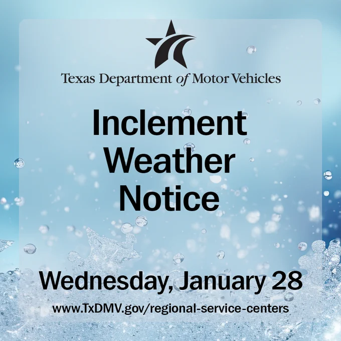 Decorative graphic "Inclement weather notice"
