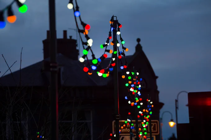 image of festive lights in Banchory
