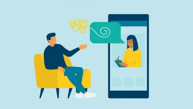 A cartoon illustration of a person having a talking therapy.