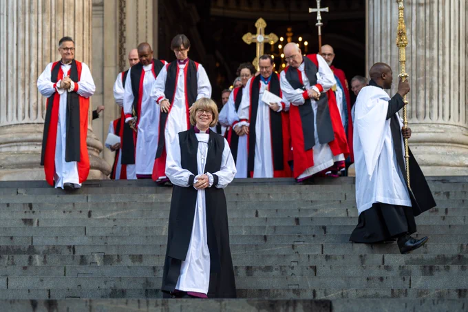 Archbishop Sarah on the steps of St Paul's (photo: Graham Lacdao)