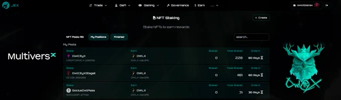 Blessed day ahead, Owls of #MultiversX!

We’ve refueled all 3 staking pools for another 60 days on @JEXchangeDefi

This is the last standalone refill for Stage I & Stage II - dual staking is coming next

Stake, chill & share your NFTs with the WORLD.

'OwlsNeverSleep' - do you?