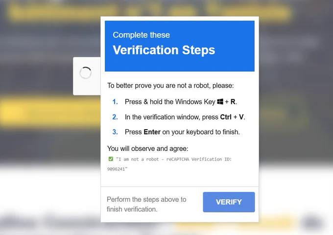 After the users click “I’m not a robot” they’re presented with the social engineering lure.
