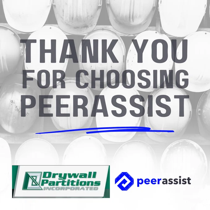 Drywall Partitions Thank You from PeerAssist