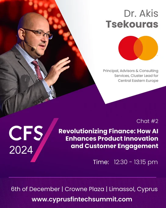 CYPRUS FINTECH SUMMIT 2024 - SPEAKER - DR. AKIS TSEKOURAS