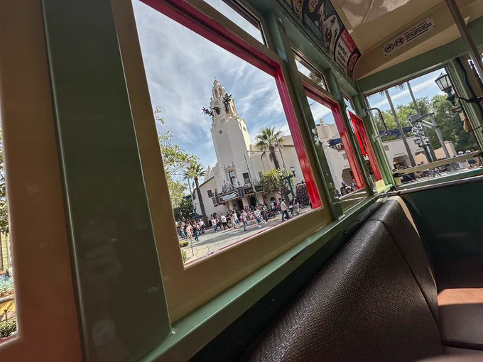 View of Carthay Circle as seen from Red Car Trolley on Buena Vista Street
