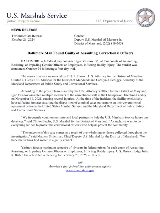 U.S. Marshals Service press release.