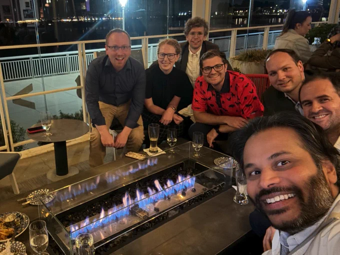 Although we forgot to take a picture at our annual division dinner, we still had some of the crew around for a selfie taken by the amazing Dr. Ravipati!!!