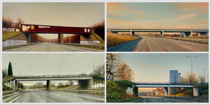 Hauntingly beautiful motorway landscapes passed at speed by Jen Orpin, based in Manchester. All work is copyright Jen Orpin