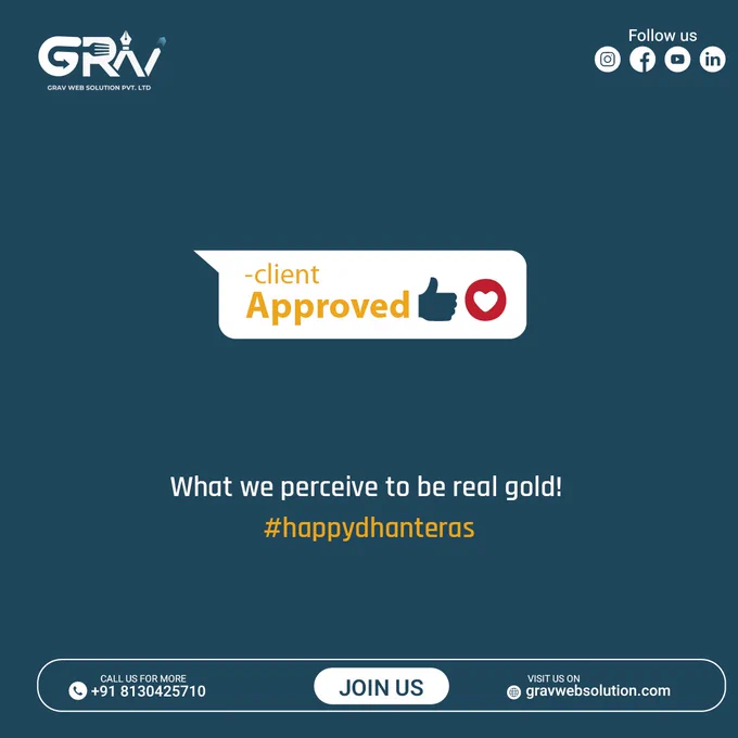 Client approved! Happy Dhanteras!



𝐅𝐎𝐑 𝐌𝐎𝐑𝐄👇
📞 𝟗𝟏 𝟖𝟏𝟑𝟎𝟒𝟐𝟓𝟕𝟏𝟎, 𝟖𝟖𝟎𝟎𝟖𝟕𝟑𝟎𝟓𝟔

www.gravwebsolution.com

 

#happydhanteras #dhanteras #diwali #festival #celebration #gold #wealth #prosperity#clientapproved #clienttestimonial #success #results #joinus #grav
