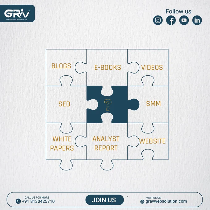 Missing a piece of the puzzle? We've got you covered.


𝐅𝐎𝐑 𝐌𝐎𝐑𝐄👇
📞 𝟗𝟏 𝟖𝟏𝟑𝟎𝟒𝟐𝟓𝟕𝟏𝟎, 𝟖𝟖𝟎𝟎𝟖𝟕𝟑𝟎𝟓𝟔

www.gravwebsolution.com

 

#digitalmarketing #marketingstrategy #businessgrowth #onlinebusiness #branding #socialmedia #seo #gmb #gravwebsolution#puzzle #solution #strategy #digitalstrategy #marketingtips #businesstips