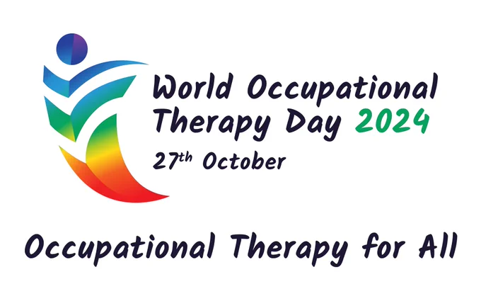 Text reads 'World Occupational Therapy Day 2024. 27th October. Occupational Therapy for All' with the WFOT logo. 