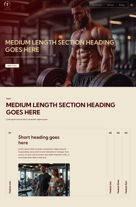 work in progress for a personal trainer website