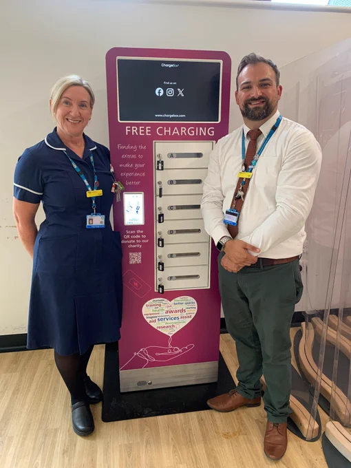 Karen and Ben at Lincoln with the Charge Box