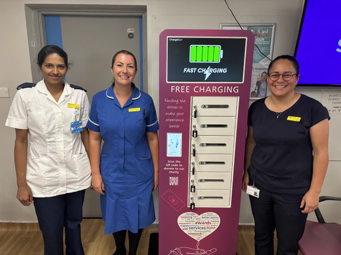 The Grantham Urgent Treatment Centre Team with the Charge Box