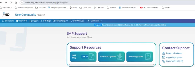 Software testing and CQI is important at JMP. We also make it easy to report bugs (and answer technical questions online, by phone, or by email.