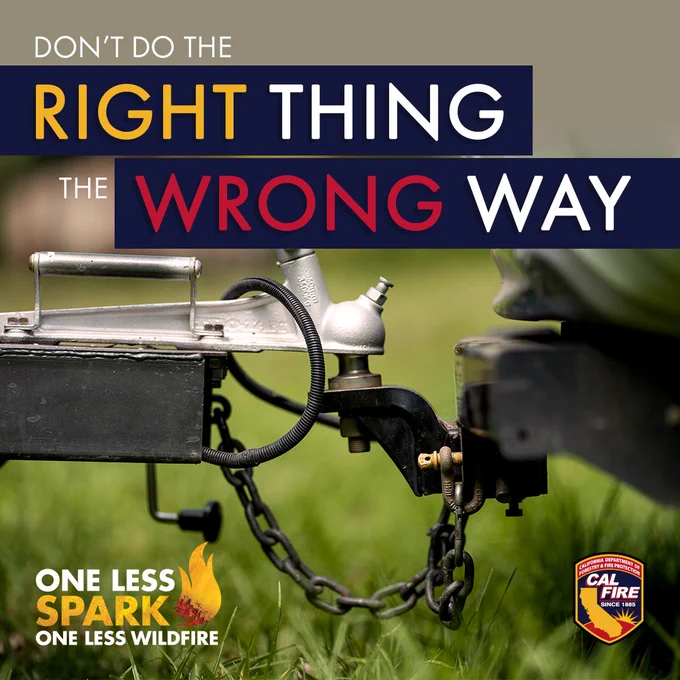 The Graphic shows a tow chain hanging and reminds people to not do the Right Thing the Wrong Way. 