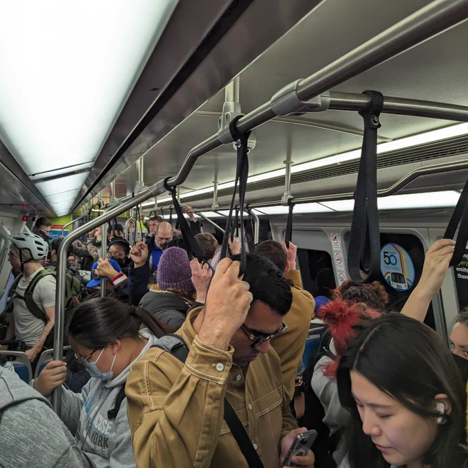 Photo of full BART train