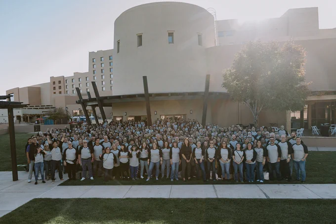 The Sandia Laboratory Federal Credit Union team outside of the Sandia Casino and Resort. 