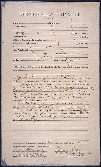 General Affidavit of Harriet Tubman Relating to Her Claim for a Pension
NAID: 306573