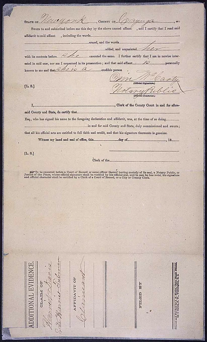 General Affidavit of Harriet Tubman Relating to Her Claim for a Pension
NAID: 306573