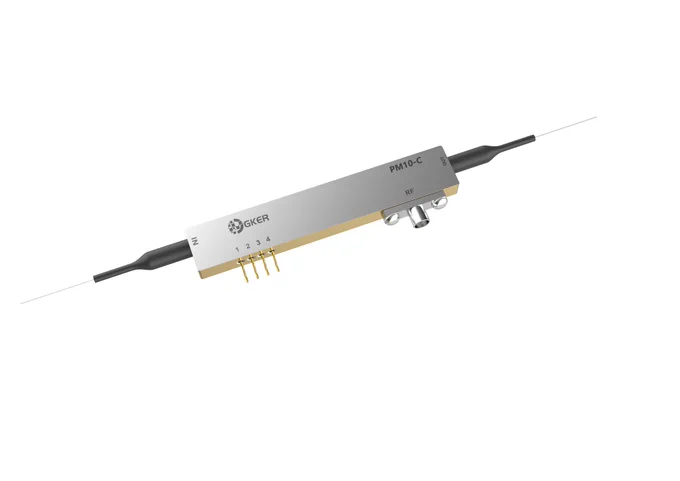 The GKER Photonics C-Band 10 GHz LiNbO₃ Phase Modulator (PM10-C) is a high-performance phase modulator designed to meet the stringent requirements of advanced optical communication systems. This modulator operates over the C-Band and is engineered with Z-Cut Lithium Niobate (LiNbO₃) technology, ensuring low drive voltage and superior linearity across the frequency range up to 10 GHz. With its low optical insertion loss and smooth frequency response, the PM10-C is ideal for a variety of demanding applications, including FM spectroscopy, frequency shifting, laser linewidth broadening, and quantum key distribution.