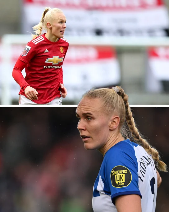 Maria Thorisdottir in action for United and Brighton.