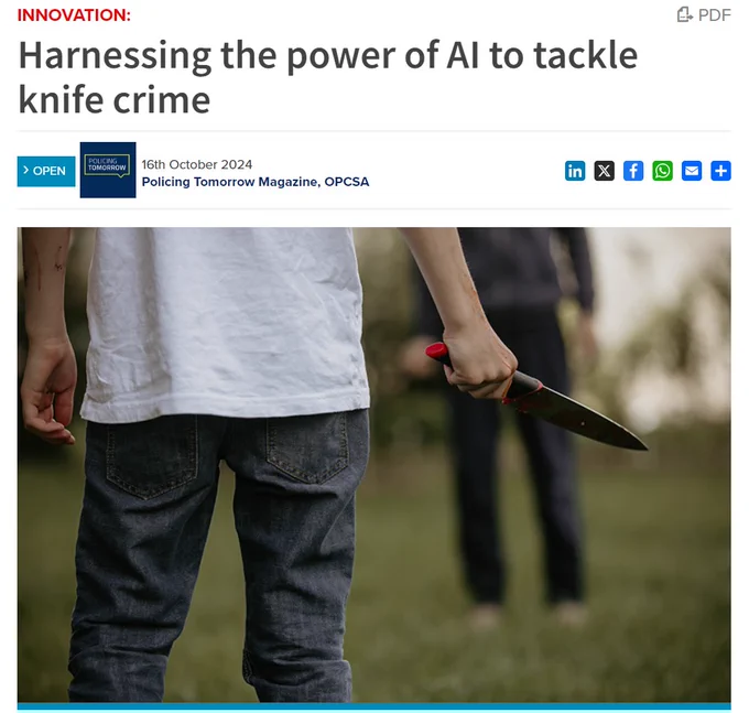 Harnessing the power of AI to tackle knife crime