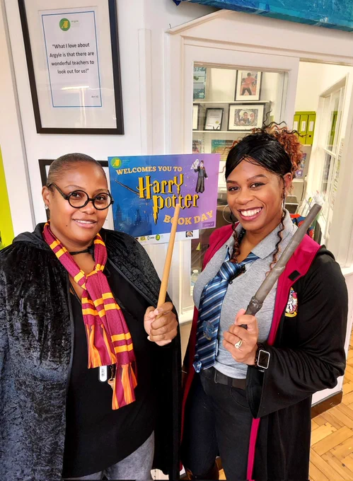 Photo of Maurissa and Kareen, office staff at Argyle and Hogwarts.