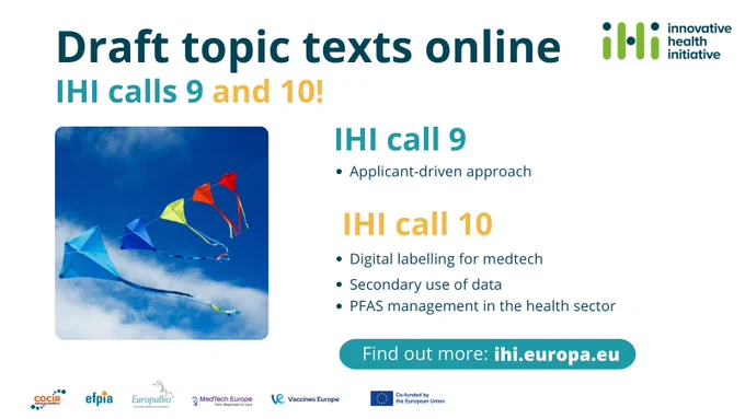 Draft topic texts for calls 9 and 10 are now online!
Call 9 – applicant-driven approach, aligned to the SRIA
Call 10 – digital labelling, health data and PFAS
Start building your consortia!
