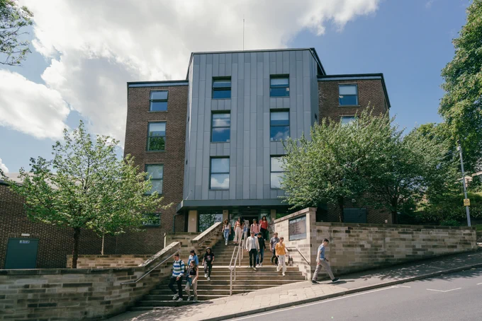 The front of the Management School building.