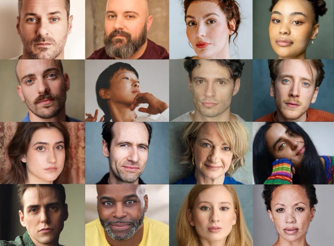 A photo showing 15 headshots arranged as a mosaic 