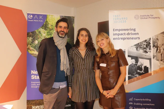 Selin, a board member of FF2030 UK, chaired our event on Tuesday night with Gaetan, the founder of The OAK Network, and Fran, the founder of 4GOOD.