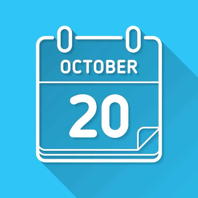 blue background with a calendar page that highlights the date of World EBHC Day October 20