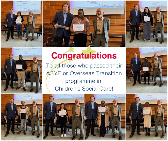 Picture of the 2023-2024 cohort of ASYE or Overseas Transition Programme receiving there certificate for passing the course.