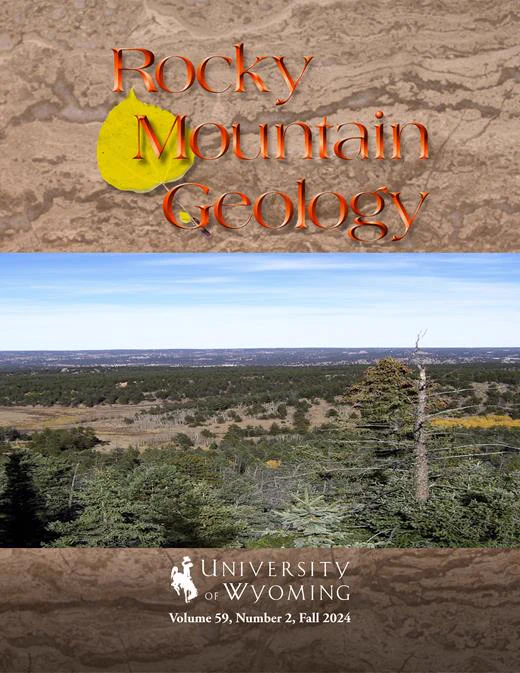 Cover to Rocky Mountain Geology vol. 59, no. 2, fall 2024.