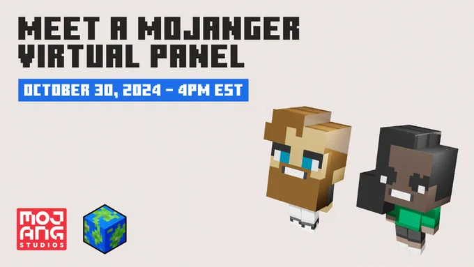 Visual for the "Meet a Mojanger Virtual Panel" happening on October 30, 2024 at 4 PM EST