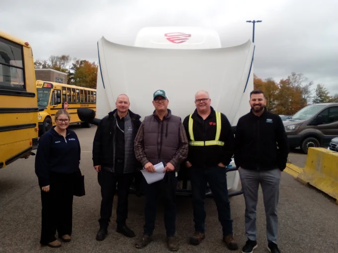 Here's a photo of our group after the students checked out an SFX truck!: l to r: Shelby Dunfield & Ed Schmidt (UT&T) David Dunphy (CAS), Eric McGuire (SFX) & Manfredo Gaede (UT&T)