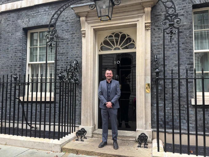 Tony Armstrong, CEO of Locality, outside No 10 Downing Street