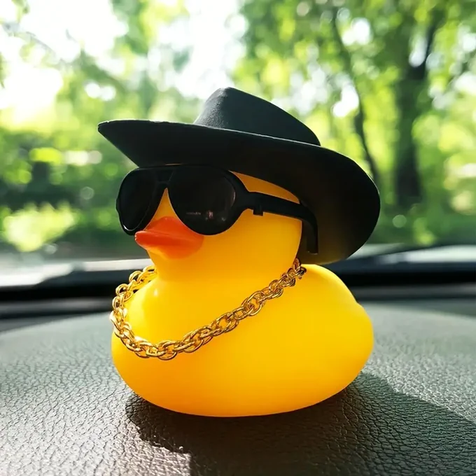 cool rubber duck with a cowboy hat