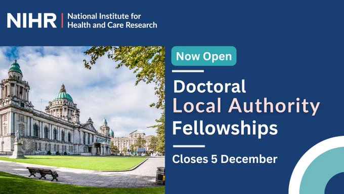 Now open
Doctoral Local Authority Fellowships
Closes 5 December